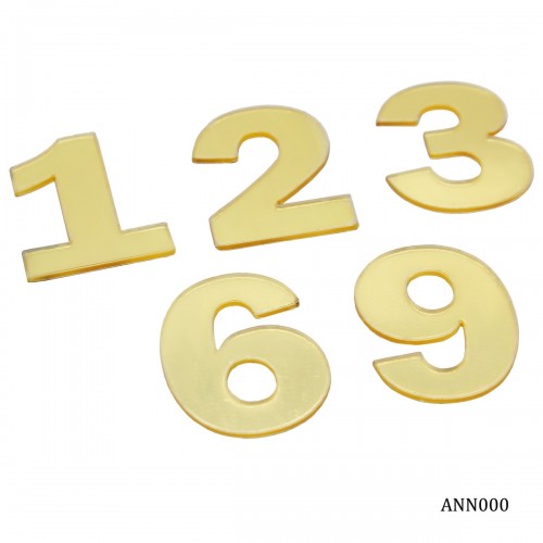 Acrylic Number For Clock Gold (5 pcs)