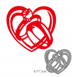 Steel Background Dies - Wedding Rings with Heart (LC2851)
