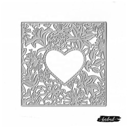 Steel Background Dies - Floral Square with Heart