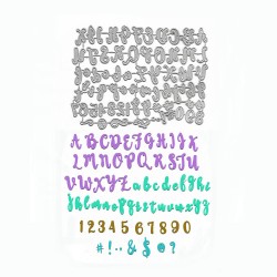 Steel Dies - Scripty Alphabet (Lowercase Uppercase and Numbers)
