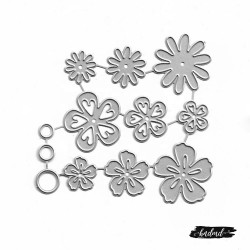 Steel Dies - Different Flowers with Centres (Set of 12 dies)