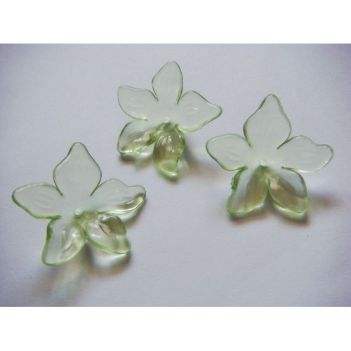 Plastic Curled Flowers - Light Green (Pack of 10 flowers)