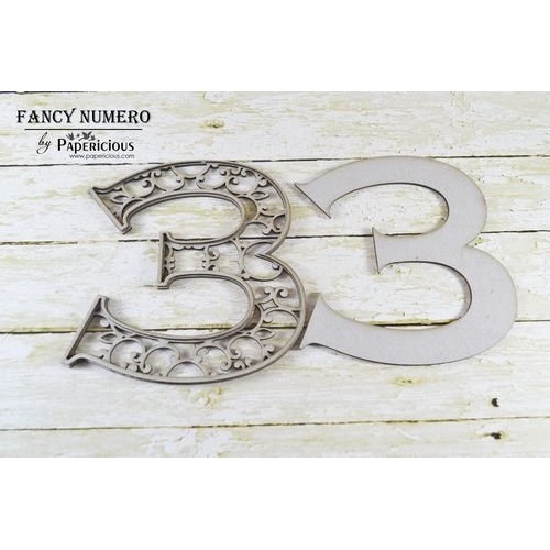 Papericious Layered Chipboard Numbers - 3