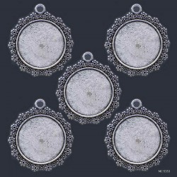 Metal Circle Bezels or Pendants (Pack of 5 pcs) (MC-5353)