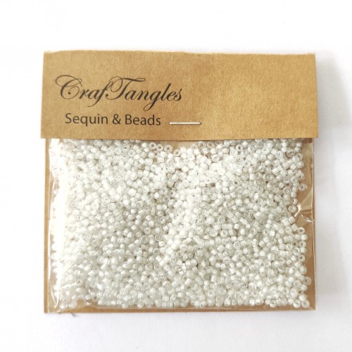 CrafTangles Seed Beads - Translucent White