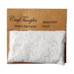 CrafTangles Shaker Elements - White Matte Hearts (10 gms)