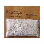 CrafTangles Shaker Elements - White Shimmer Hearts (10 gms)
