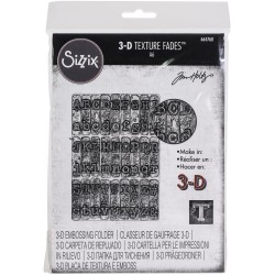 Sizzix 3D Texture Fades Embossing Folder By Tim Holtz - Typewriter