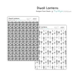 CrafTangles Designer Toner Sheets - Diwali Lanterns (2 sheets of A4)