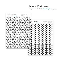 CrafTangles Designer Toner Sheets - Merry Christmas (2 sheets of A4)