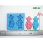Male and Female Bear Silicone Soap Mould