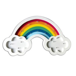 Wooden Marquee Lights - Rainbow with Clouds