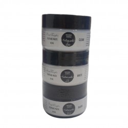 CrafTangles mixed media essentials - Texture Paste Starter Pack - White, Black and Clear (50 ml each)