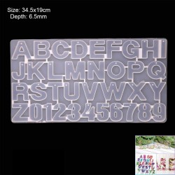 Large Alphabets and Numbers Silicone Moulds with hole
