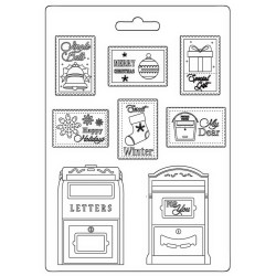 Stamperia Soft Maxi Mould A5 - Christmas Letter and Stamps