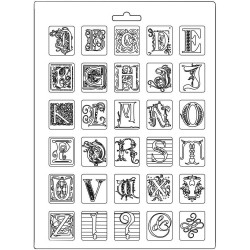 Stamperia Soft Maxi Mould 8.5"X11.5" - Alphabet, Calligraphy