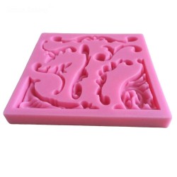 Vintage swirls and corner Silicone Clay Mould
