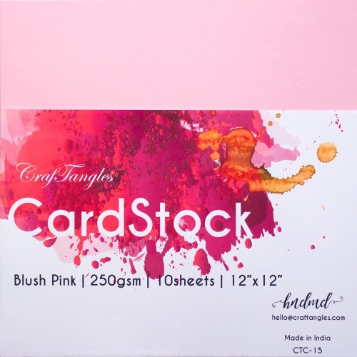 CrafTangles cardstock 12 by 12 (250 gsm) (Set of 10 sheets) - Blush Pink