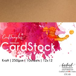 CrafTangles cardstock 12" by 12" (250 gsm) (Set of 10 sheets) - Kraft