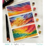 CrafTangles 100% cotton 300 gsm Smooth handmade Watercolor Paper (Cold Press) (Pack of 10) - 9 by 12 inches