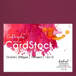 CrafTangles Premium cardstock 12 by 12 (300 gsm) (Set of 10 sheets) - Orchid