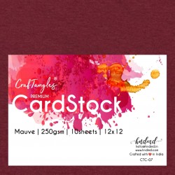 CrafTangles Premium cardstock 12 by 12 (250 gsm) (Set of 10 sheets) - Mauve