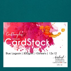 CrafTangles Premium cardstock 12 by 12 (300 gsm) (Set of 10 sheets) - Blue Lagoon