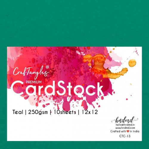 CrafTangles Premium cardstock 12 by 12 (250 gsm) (Set of 10 sheets) - Teal