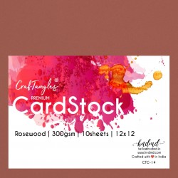 CrafTangles Premium cardstock 12 by 12 (300 gsm) (Set of 10 sheets) - Rosewood
