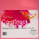 CrafTangles cardstock 12 by 12 (250 gsm) (Set of 10 sheets) - Flamingo Pink