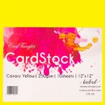 CrafTangles cardstock 12 by 12 (250 gsm) (Set of 10 sheets) - Canary Yellow
