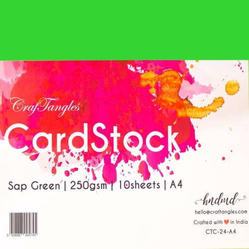 CrafTangles cardstock A4 (250 gsm) (Set of 10 sheets) - Sap Green