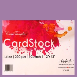 CrafTangles cardstock 12" by 12" (250 gsm) (Set of 10 sheets) - Liliac