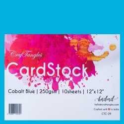 CrafTangles cardstock 12" by 12" (250 gsm) (Set of 10 sheets) - Cobalt Blue