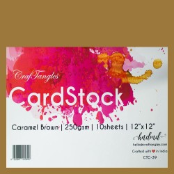 CrafTangles cardstock 12" by 12" (250 gsm) (Set of 10 sheets) - Caramel Brown