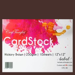 CrafTangles cardstock 12" by 12" (250 gsm) (Set of 10 sheets) - Hickory Brown