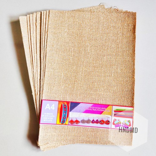 Natural Burlap with gold twine (10 A4 sheets)