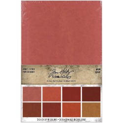 Tim Holtz Idealogy Paper Kraft-Stock Stack Cardstock Pad 6X9 24/Pkg - Warm, 8 Colors/3 Each