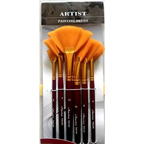 Arora Art Brushes 7 pieces Golden Fan Brushes