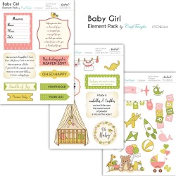 CrafTangles Elements Pack  - Baby Girl (3 sheets of A4)