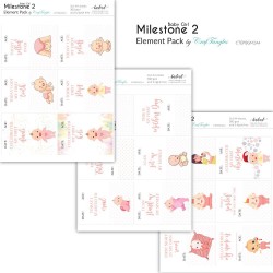 CrafTangles Elements Pack  - Baby Girl Milestone 2 (3 sheets of A4)