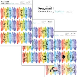 CrafTangles Elements Pack  - We are Pregnant or Pregnancy Milestone 1 (3 sheets of A4)
