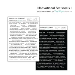 CrafTangles Sentiment Sheets  - Motivational Sentiments 1 (2 sheets of A4)