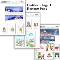 CrafTangles Elements Pack  - Christmas Tags 1 (3 sheets of A4)