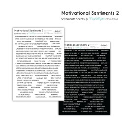CrafTangles Sentiment Sheets  - Motivational Sentiments 2 (2 sheets of A4)