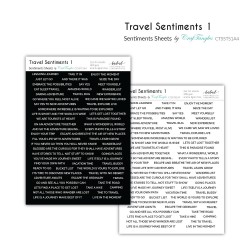 CrafTangles Sentiment Sheets  - Travel Sentiments 1 (2 sheets of A4)