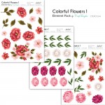 CrafTangles Elements Pack  - Colorful Flowers 1 (3 sheets of A4)