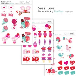 CrafTangles Elements Pack  - Sweet Love 1 (3 sheets of A4)