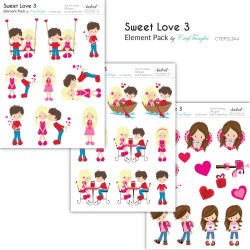 CrafTangles Elements Pack  - Sweet Love 3 (3 sheets of A4)