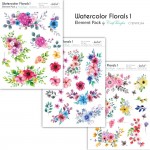CrafTangles Elements Pack  - Watercolor Florals 1 (3 sheets of A4)